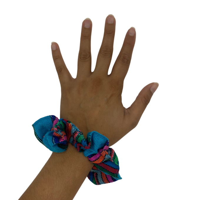 Scrunchie cambaya azul