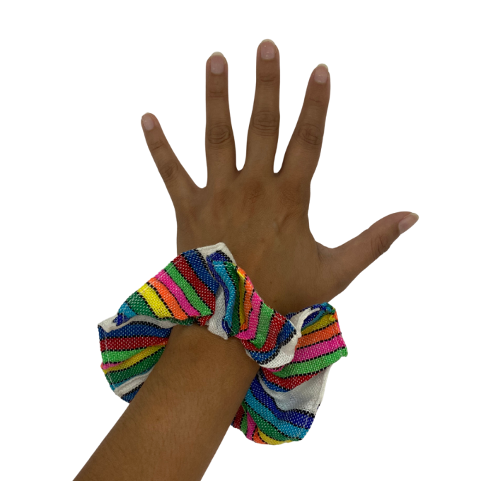 Scrunchie cambaya blanco