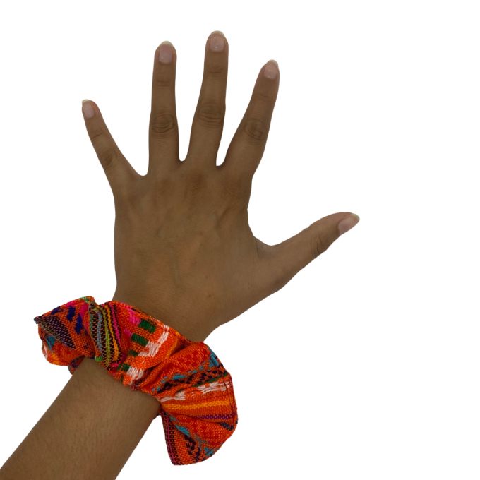 Scrunchie cambaya naranja
